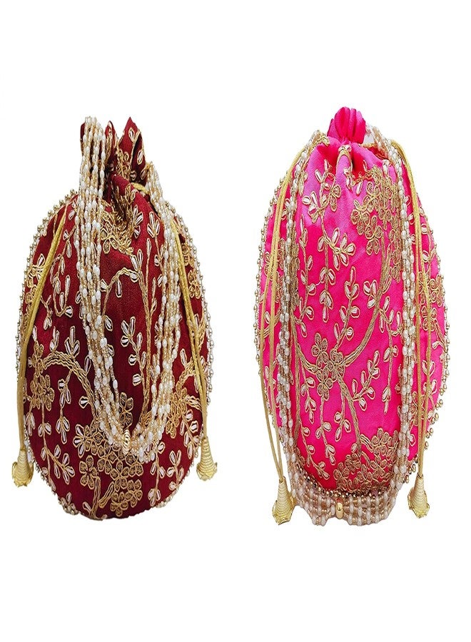 athizay (Pack of 2 Potli Rani and Maroon Matka potli bags || - Image 1
